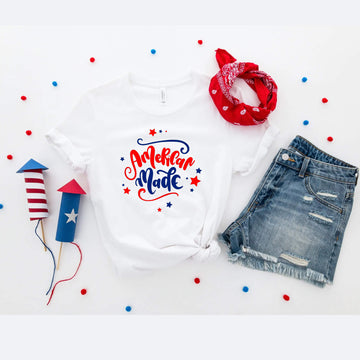 Camiseta del 4 de julio, hecha en Estados Unidos, tanque azul blanco rojo, camiseta patriótica, camiseta sin mangas para mujer, damas, ropa personalizada, camiseta del Día de la Independencia, tanque del Día de los Caídos