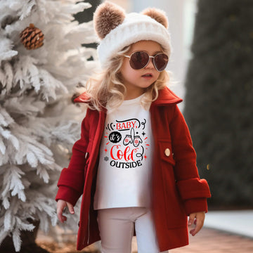 Christmas Baby It's Cold Outside Camiseta con estampado gráfico personalizable para niños