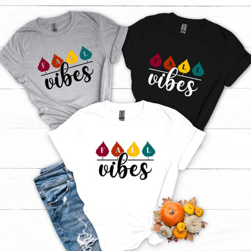 Camiseta con estampado gráfico Fall Vibes para mujer