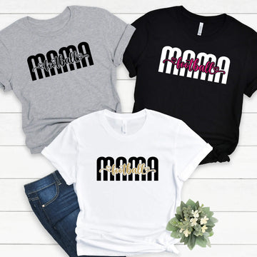 Football Mama Customizable Women's Graphic Print T-Shirt