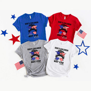 God's Children Are Not For Sale Messy Bun Mom Mama Sound Of Freedom Movie Women's Graphic Print T-Shirt