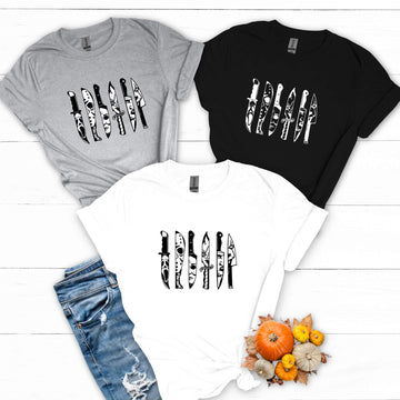 Halloween Películas de terror Serial Killer Knives Impresión gráfica Sudadera o camiseta unisex