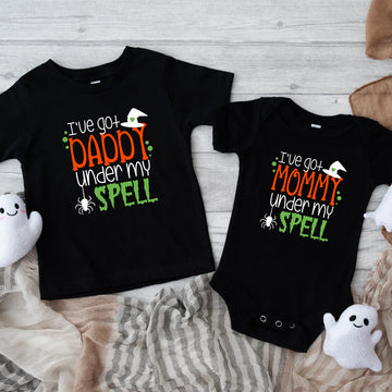 Halloween I've Got Daddy or Mommy Under My Spell Baby Infant Toddler Graphic Print