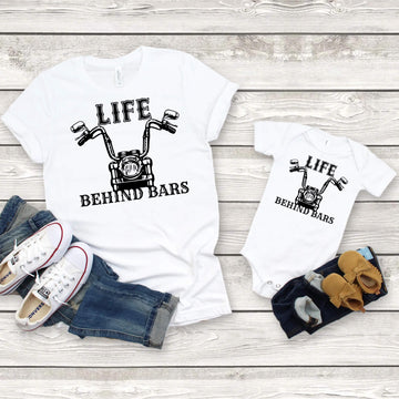 Life Behind Bars - Camiseta para hombre y mujer, diseño de motocicleta