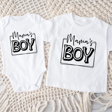Mama's Boy Onesie or T-Shirt Cute Baby Shower Gift