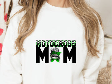 Racing - Motocross Mom Customizable Messy Bun Graphic Print Women’s Sweatshirt