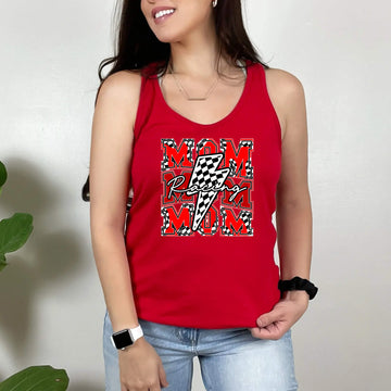Camiseta del 4 de julio, All American Racing Babe, tanque azul blanco rojo, camiseta patriótica, camiseta sin mangas para mujer, ropa personalizada, camiseta del Día de la Independencia, tanque del Día de los Caídos