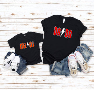 Matching Daddy & Me Rocker Dada & Mini Customized T-Shirts