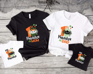 Familia a juego de Halloween Primer Halloween Mamá, papá, niño Impresión gráfica unisex personalizable