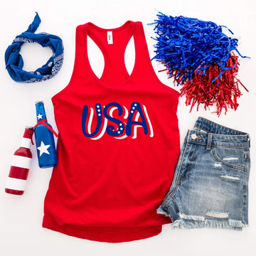 4th of July – USA Patriotic Graphic Print Women’s Tank Top