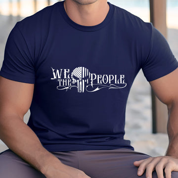 America - We The People Punisher Flag Unisex Graphic Print T-Shirt