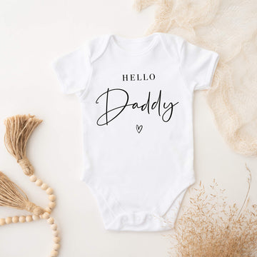Personalized Pregnancy Announcement, Hello Daddy, Dad To Be, Customized Baby Announcement Onesie