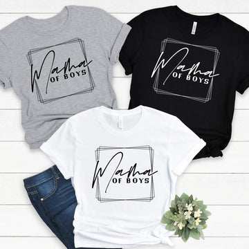 Mama of Boys Mom Girl's Ladies Women's Personalize Custom T-Shirt