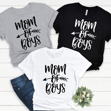 Mom of Boys Mama Girl's Ladies - Camiseta personalizada para mujer