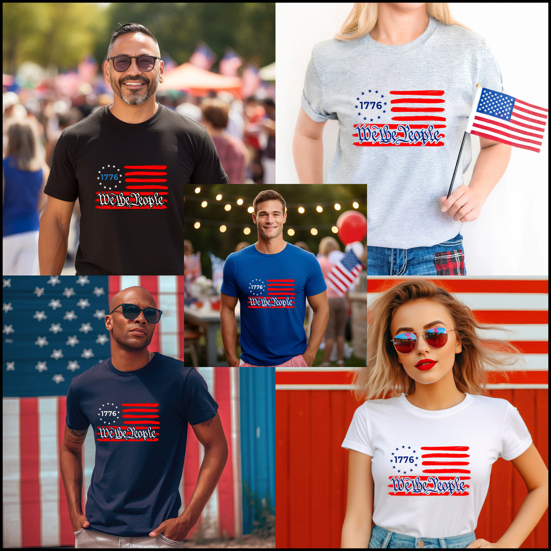 American Patriot 1776 Camiseta unisex con estampado gráfico para hombre y mujer