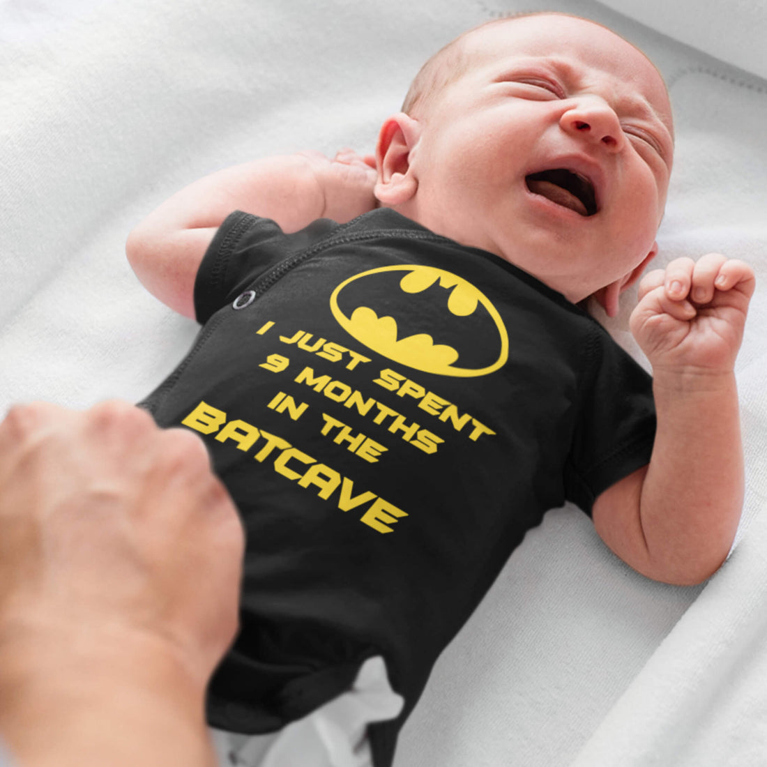 New Baby Onesie, I Just Spent 9 Months in The Batcave, Batman Themed, Baby Shower Gift, Baby Take Home Outfit, Boy’s, Girl’s, Custom Baby Onesie