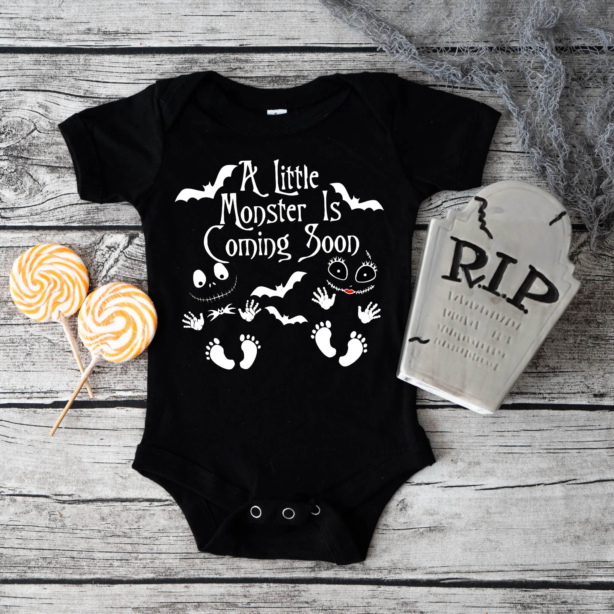 Personalized Pregnancy Announcement, Jack Skellington & Sally, Nightmare Before Christmas Themed