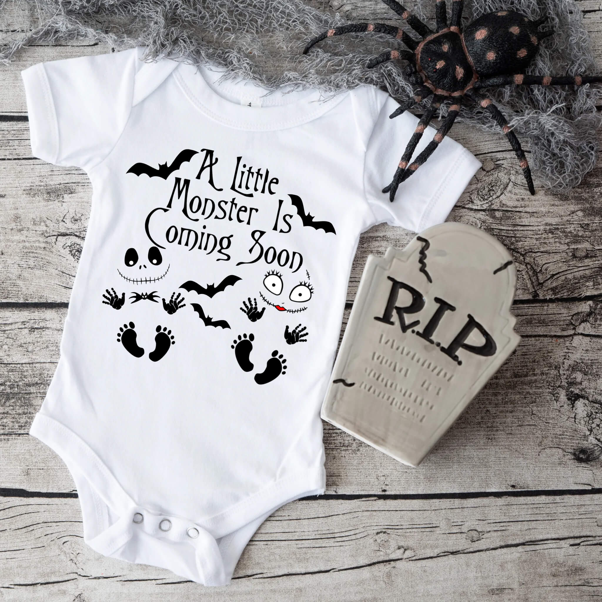 Personalized Pregnancy Announcement, Jack Skellington & Sally, Nightmare Before Christmas Themed