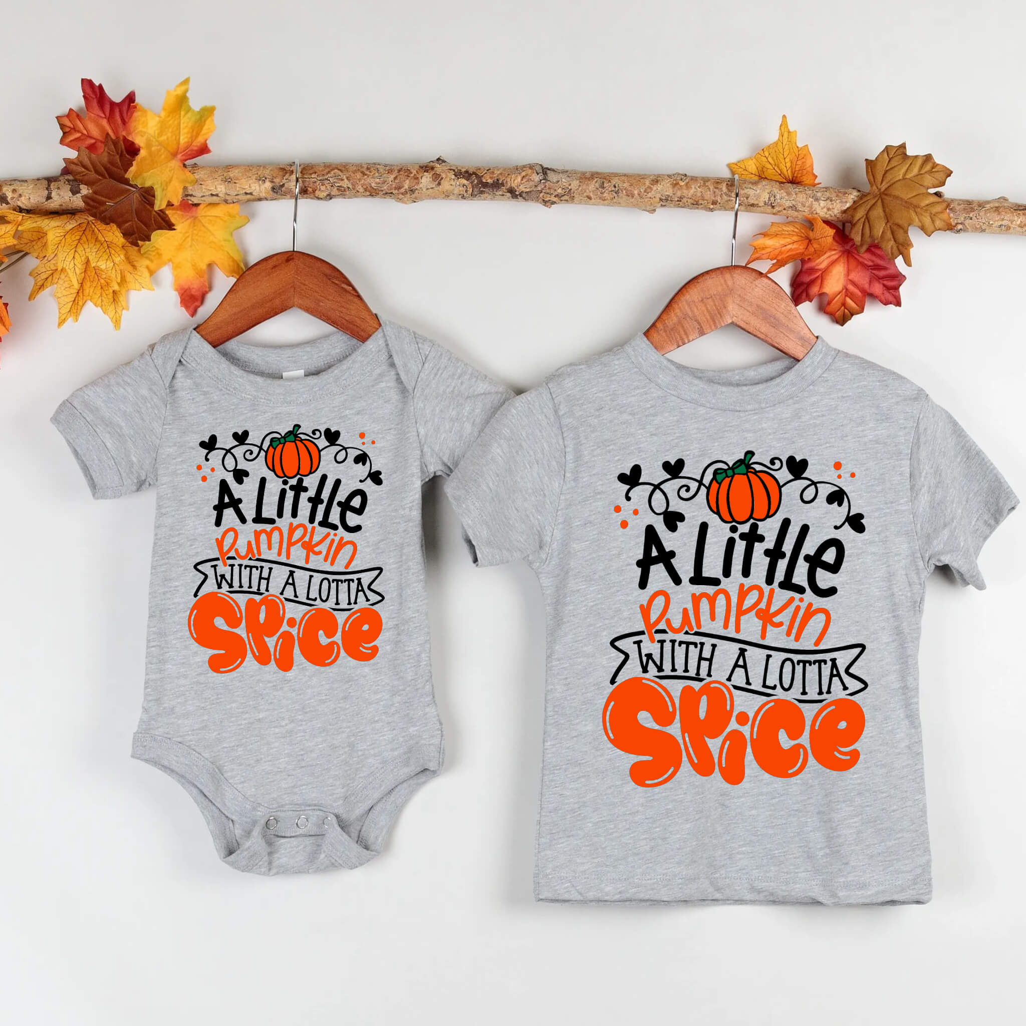 Fall A Little Pumpkin With A Lotta Spice Thanksgiving Graphic Print T-Shirt