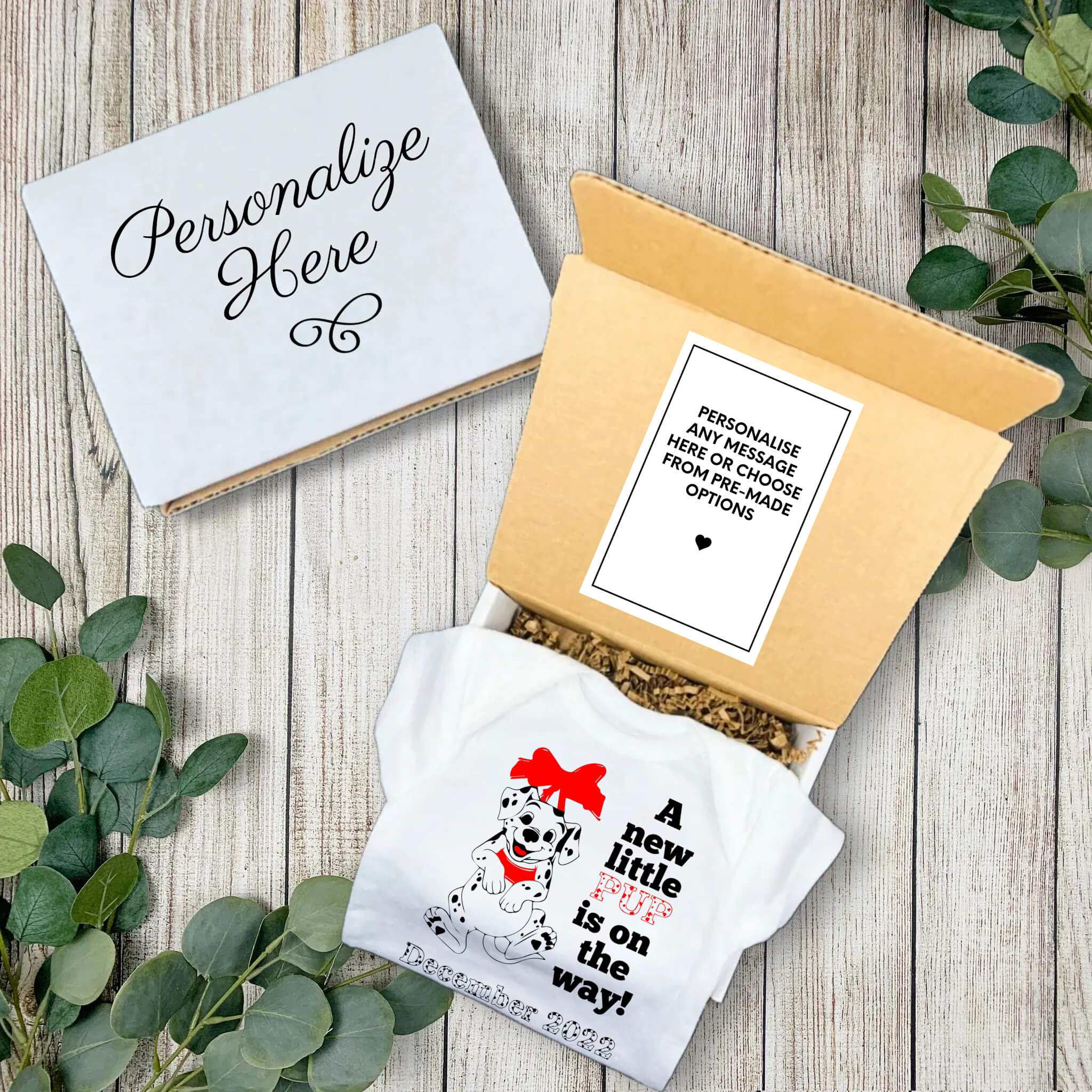 Personalized Pregnancy Announcement A New Little Pup Is On The Way 101 Dalmatians Inspired Customizable Onesie