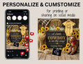 A Little Cowboy is Coming, Farm Boy Digital Gender Reveal, Digital Western Pregnancy Announcement Customizable Editable Template - TrendyCustomApparel™