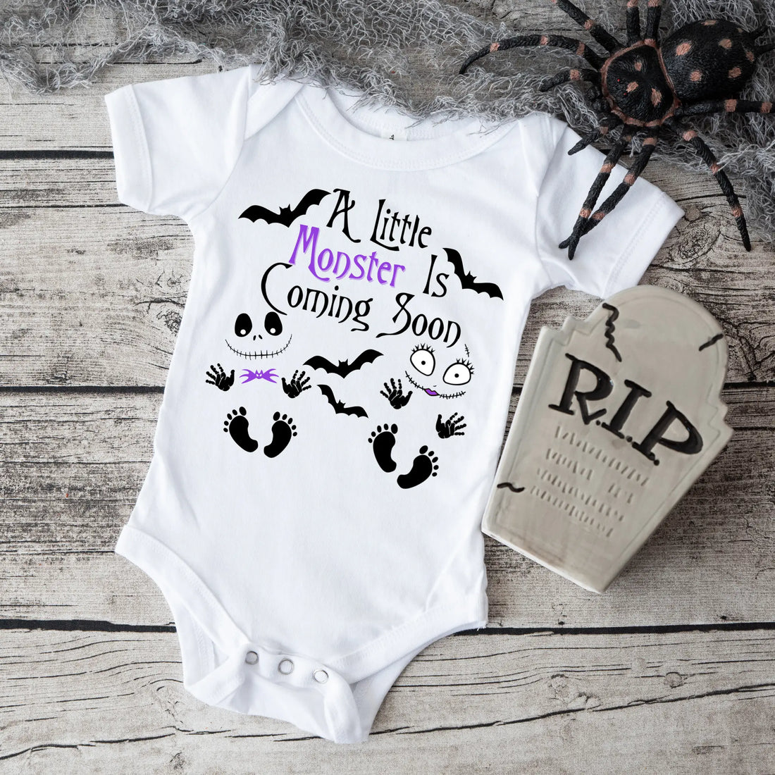 Personalized Pregnancy Announcement, A Little Nightmare is Coming Soon, Nightmare Before Christmas Inspired, October Pregnancy, Christmas Pregnancy TrendyCustomApparel™