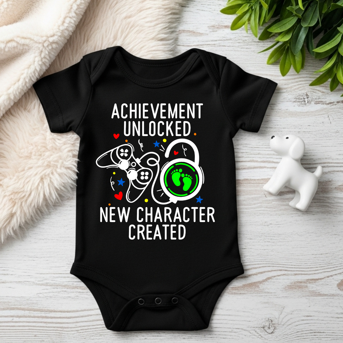 Personalized Pregnancy Announcement, Achievement Unlocked New Character Created, Gamer Inspired Customizable Onesie TrendyCustomApparel™