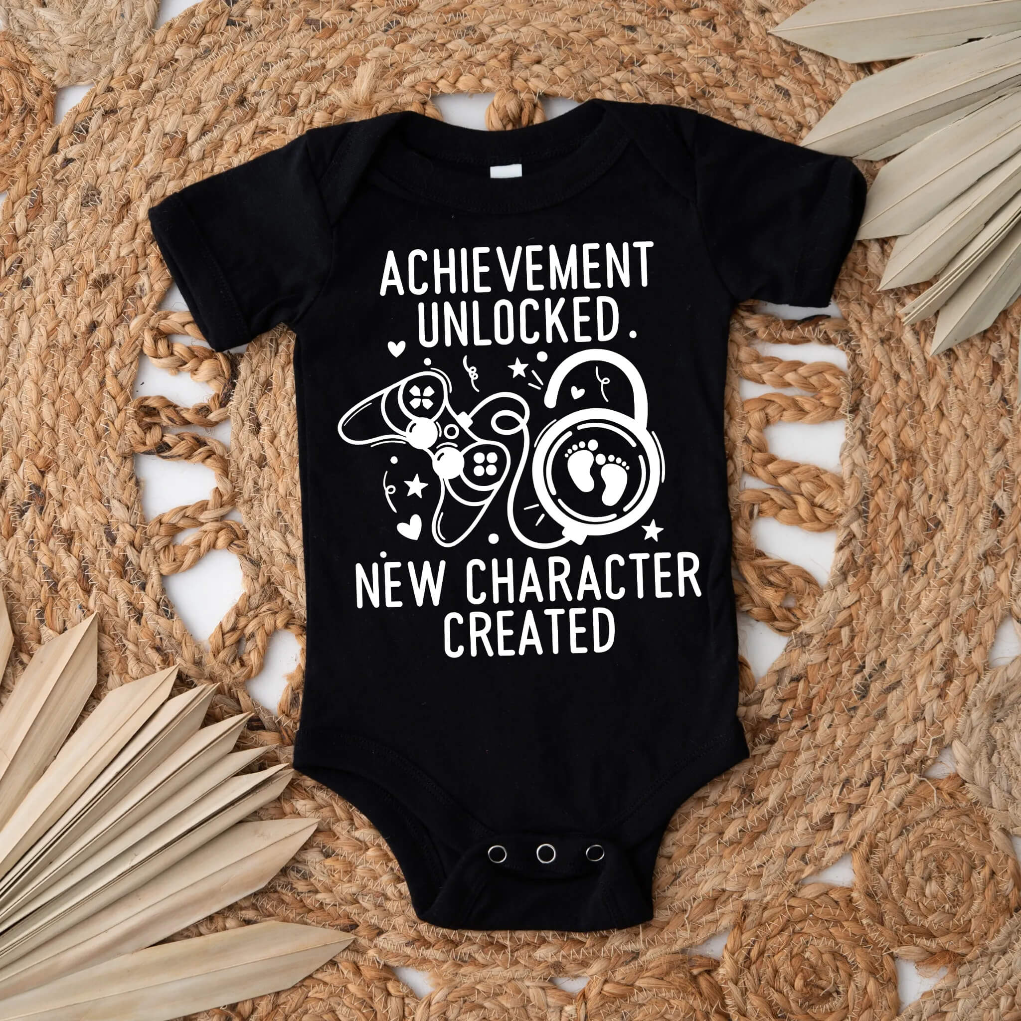 Personalized Pregnancy Announcement Achievement Unlocked New Character Created Gamer Inspired Customizable Onesie
