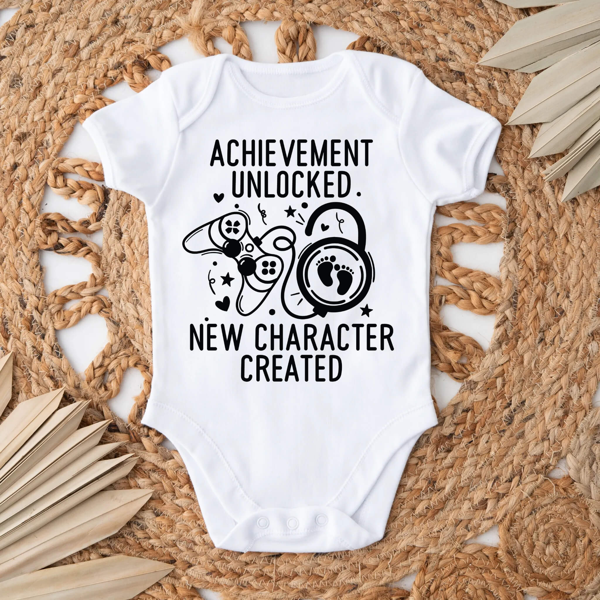 Personalized Pregnancy Announcement Achievement Unlocked New Character Created Gamer Inspired Customizable Onesie