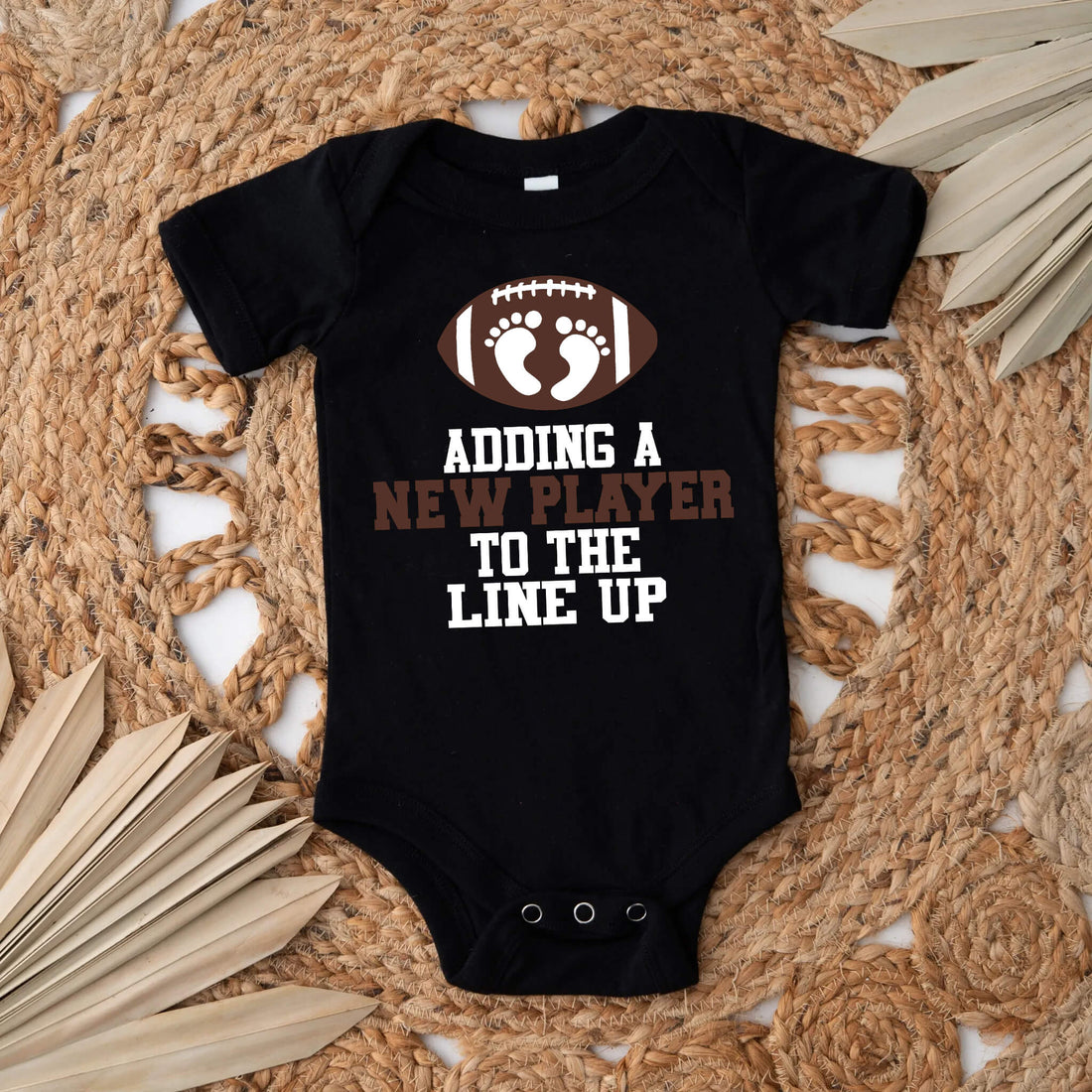 Personalized Pregnancy Announcement, Adding A New Player To The Line Up, Football Inspired Customizable Onesie