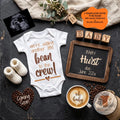 Adding to the Crew – Coffee Bean Pregnancy Announcement | Fully Editable Digital Canva Template TrendyCustomApparel™