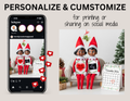 Digital Christmas Pregnancy Announcement, We're Expecting, Customizable Elf On The Shelf Themed, Personalized Editable Template TrendyCustomApparel™