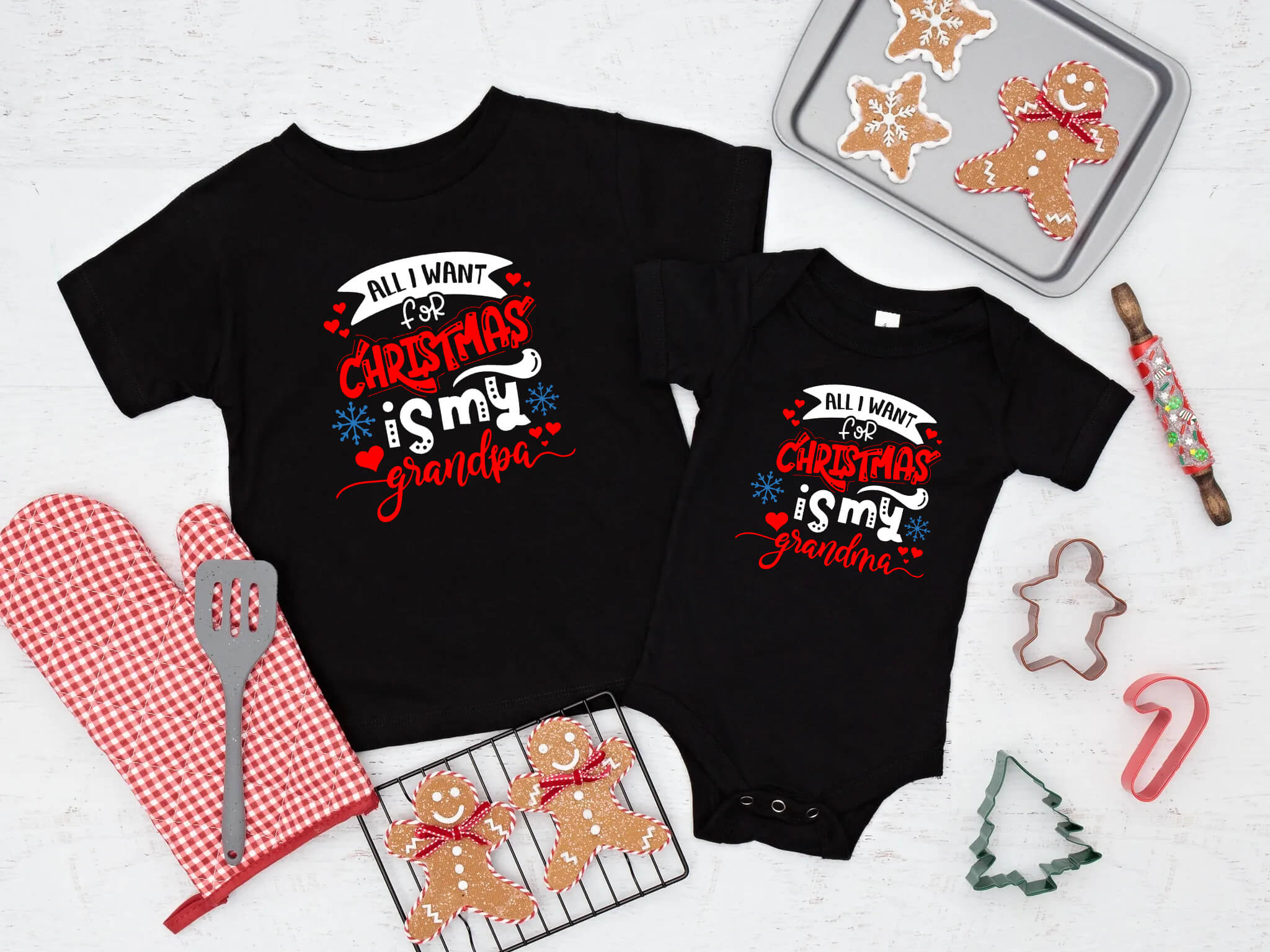 Christmas All I Want For Christmas is my Grandma or Grandpa Kids Graphic Print
