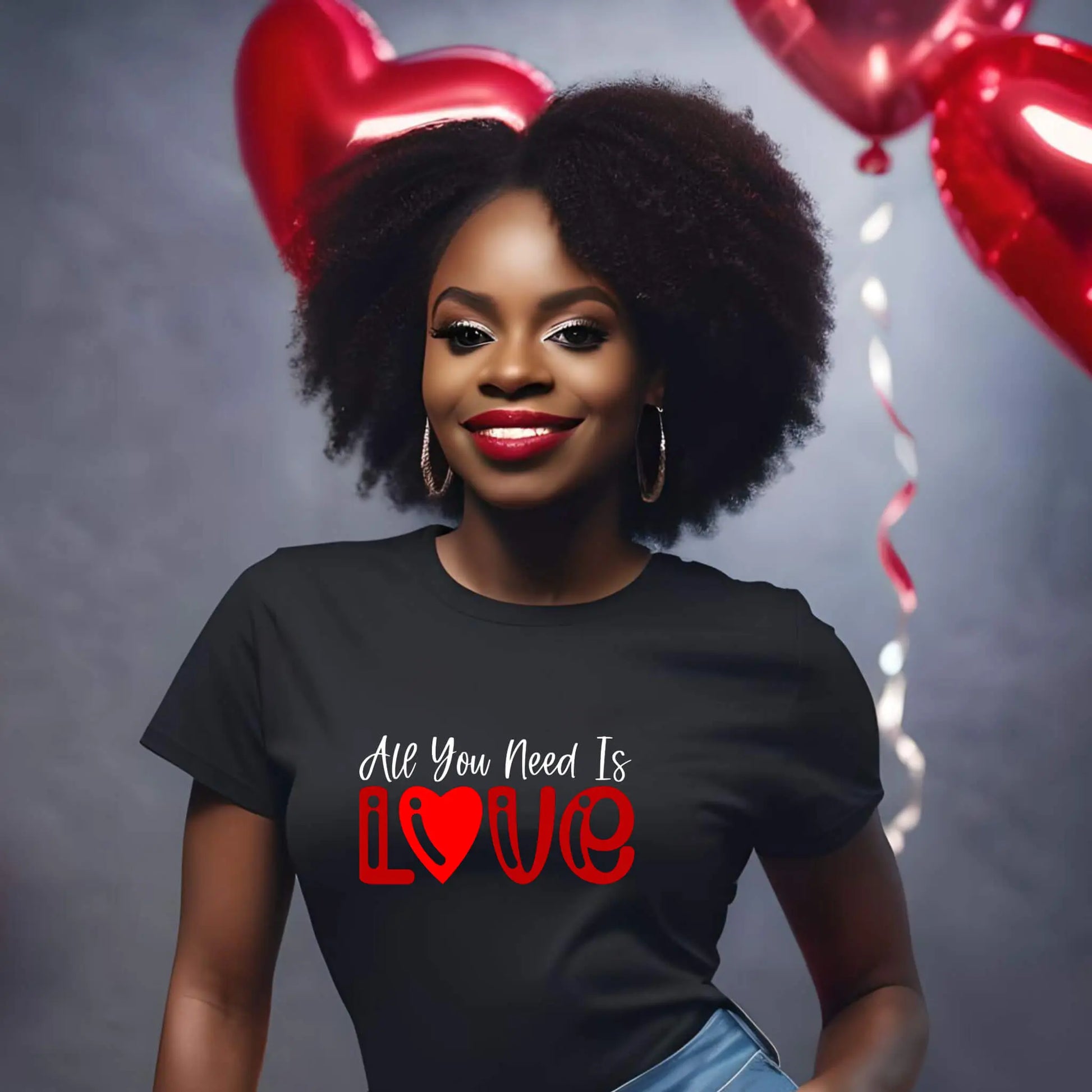Valentine’s Day All I Need Is Love Women's Graphic Print T-Shirt / Sweatshirt TrendyCustomApparel™