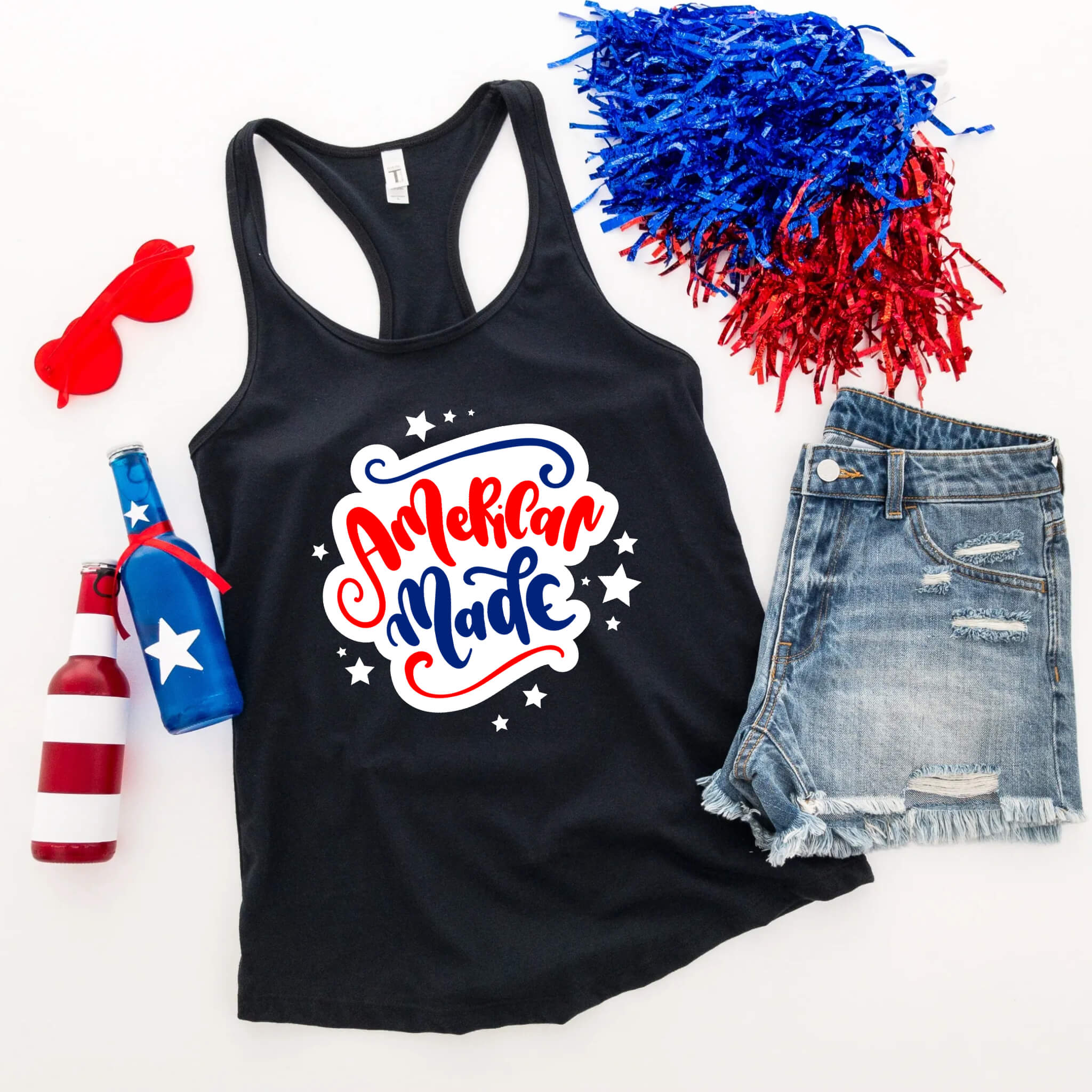 4th of July - American Made Patriotic Women’s Graphic Print T-Shirt / Tank Top