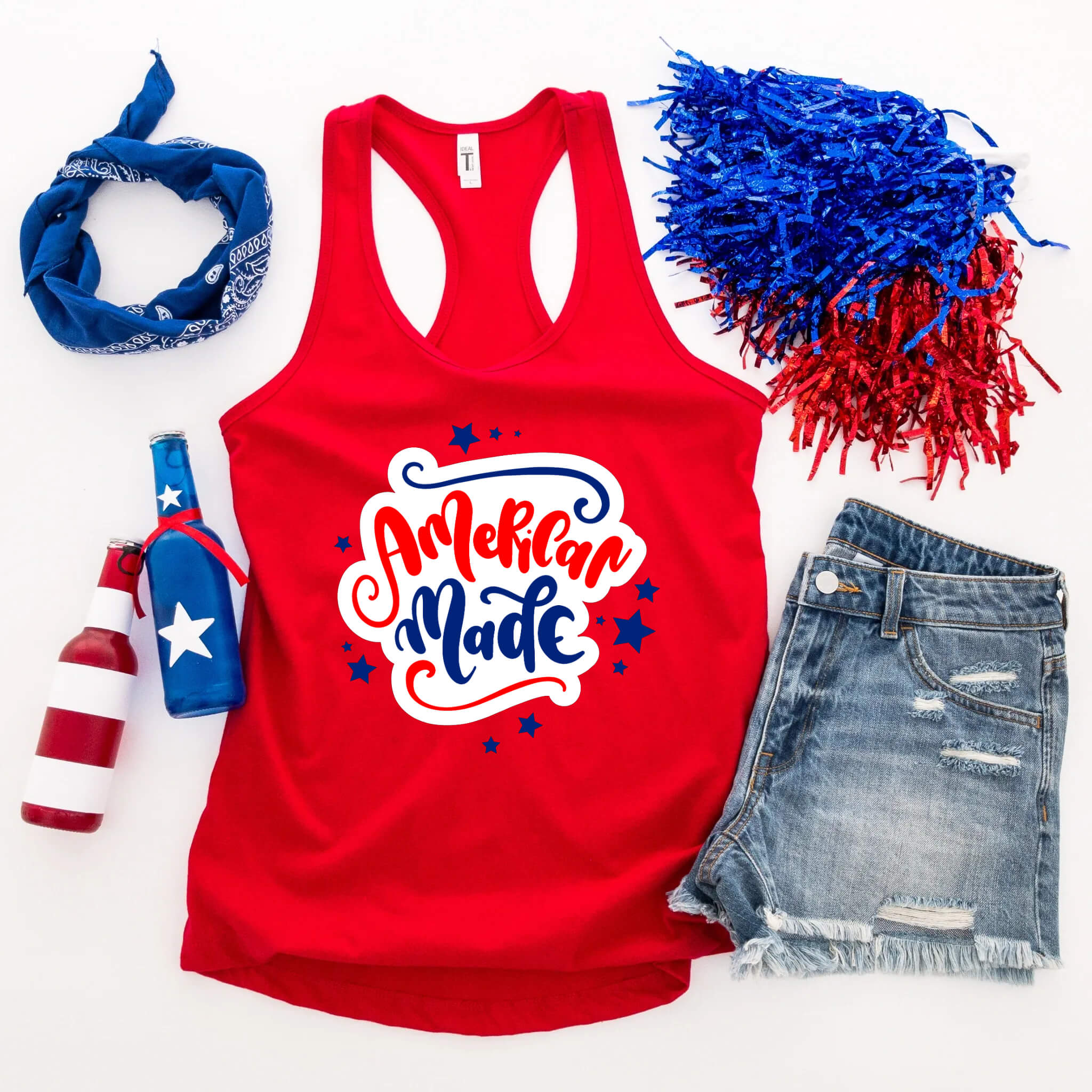 4th of July - American Made Patriotic Women’s Graphic Print T-Shirt / Tank Top
