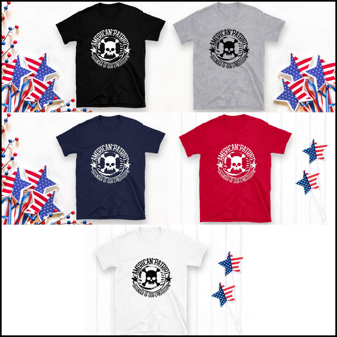 American Patriot 1776 Camiseta unisex con estampado gráfico para hombre y mujer