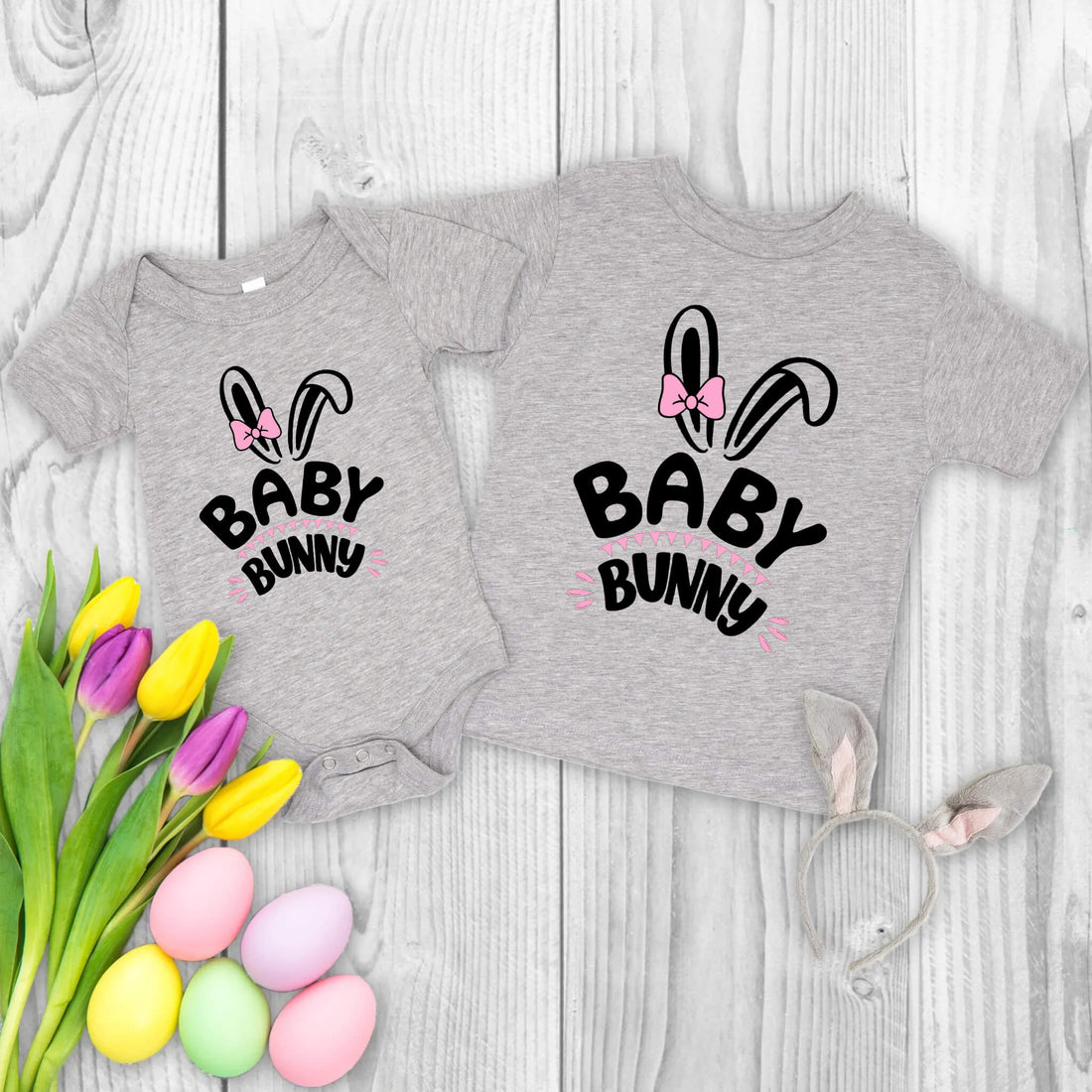 Pascua, Baby Bunny Girl's Onesie, Bebé, Lindo traje de conejito de niña, Mi primera Pascua, Personalizado, Personalizado, Camiseta de conejito pequeño