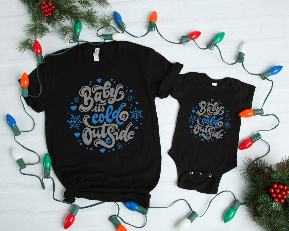 Christmas Baby It's Cold Outside Winter Unisex Graphic Print T-Shirt