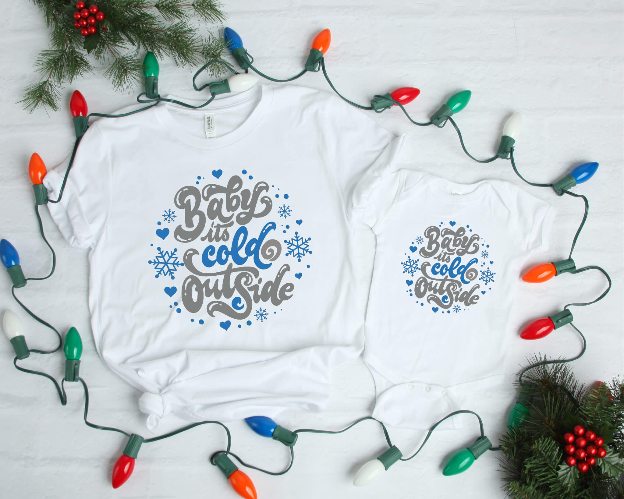 Camiseta unisex con estampado gráfico de Christmas Baby It's Cold Outside Winter