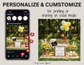 Monkey Baby Reveal Digital Editable Template, Bananas Themed Canva Template TrendyCustomApparel™