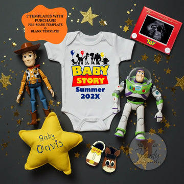 Disney Toy Story Baby Reveal Digital Editable Template, Instant Download Canva Customizable TrendyCustomApparel™