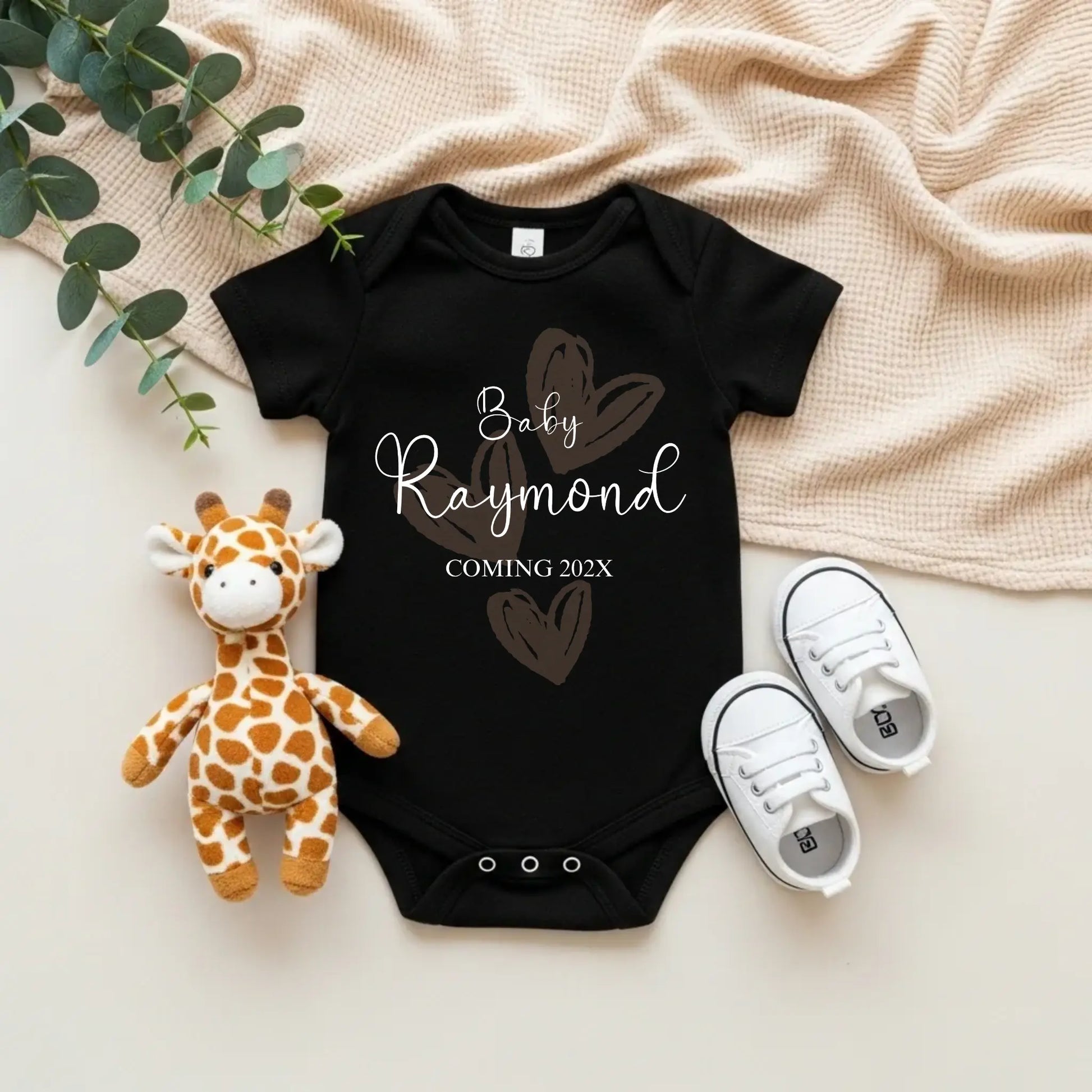 Personalized Pregnancy Announcement, Last Name Customized, Sur Name, Customized Baby Announcement Onesie TrendyCustomApparel™