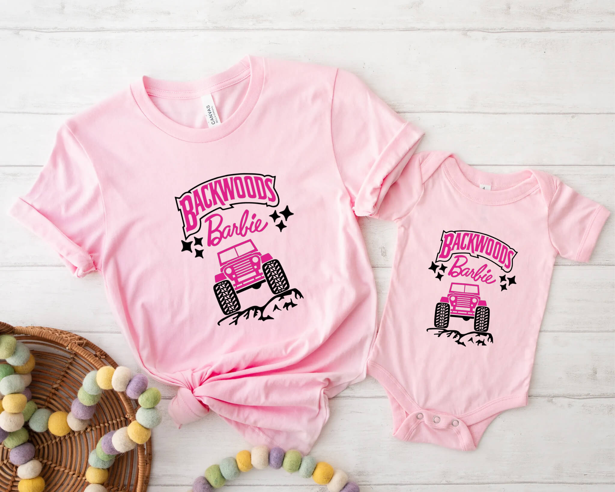 Backwoods Barbie Off-Road Jeep - Camiseta con estampado gráfico para niña y mujer