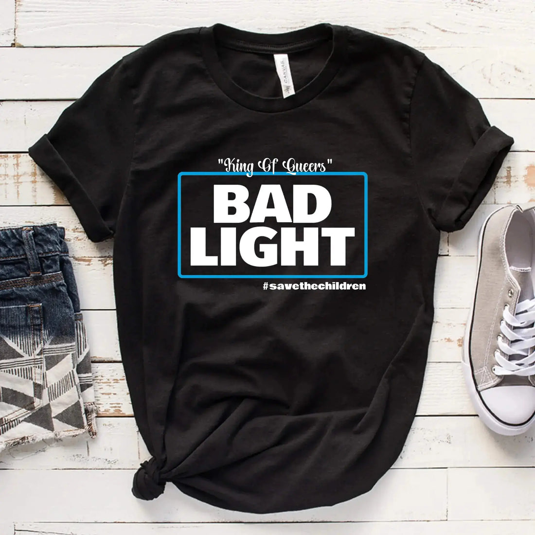 Stop Groomers, Bad Light King of Queers, Stop Targeting Our Kids, Boycott Bud Light, Cancel Bud Light, Bud Light, Save The Children Adult T-Shirt TrendyCustomApparel™
