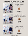 Chicago Cubs Baby Reveal Digital Editable Template, MLB Baseball Canva Instant Download TrendyCustomApparel™