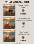 Elegant Beach Sunset Baby Reveal Digital Editable Template, Summer Canva Instant Download TrendyCustomApparel™