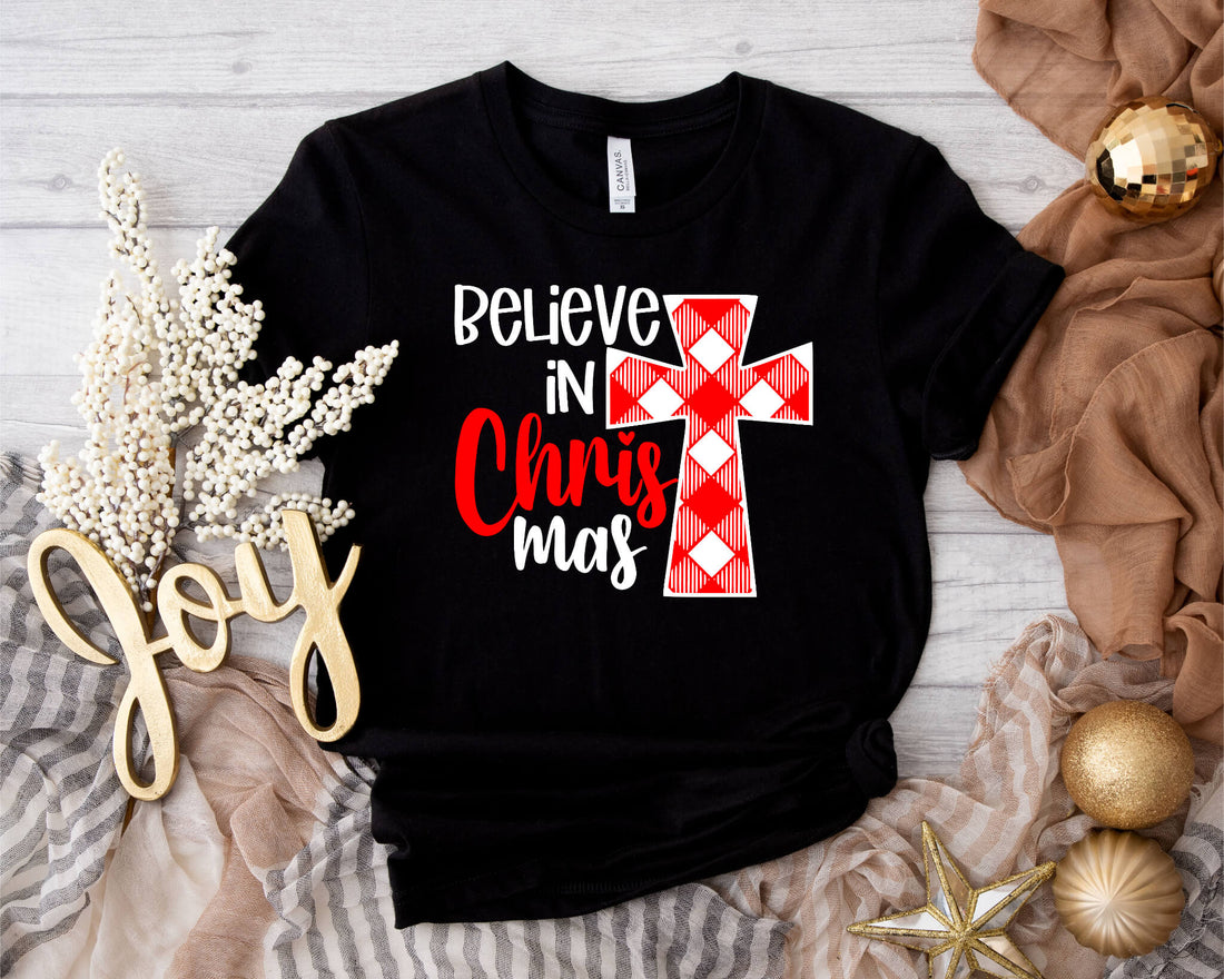 Navidad cree en Navidad Jesús camiseta unisex con estampado gráfico