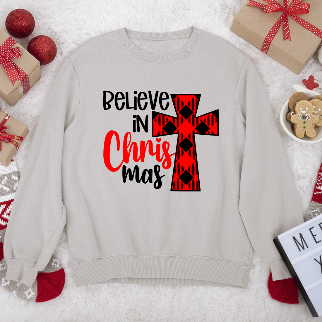 Navidad cree en Navidad Jesús camiseta unisex con estampado gráfico