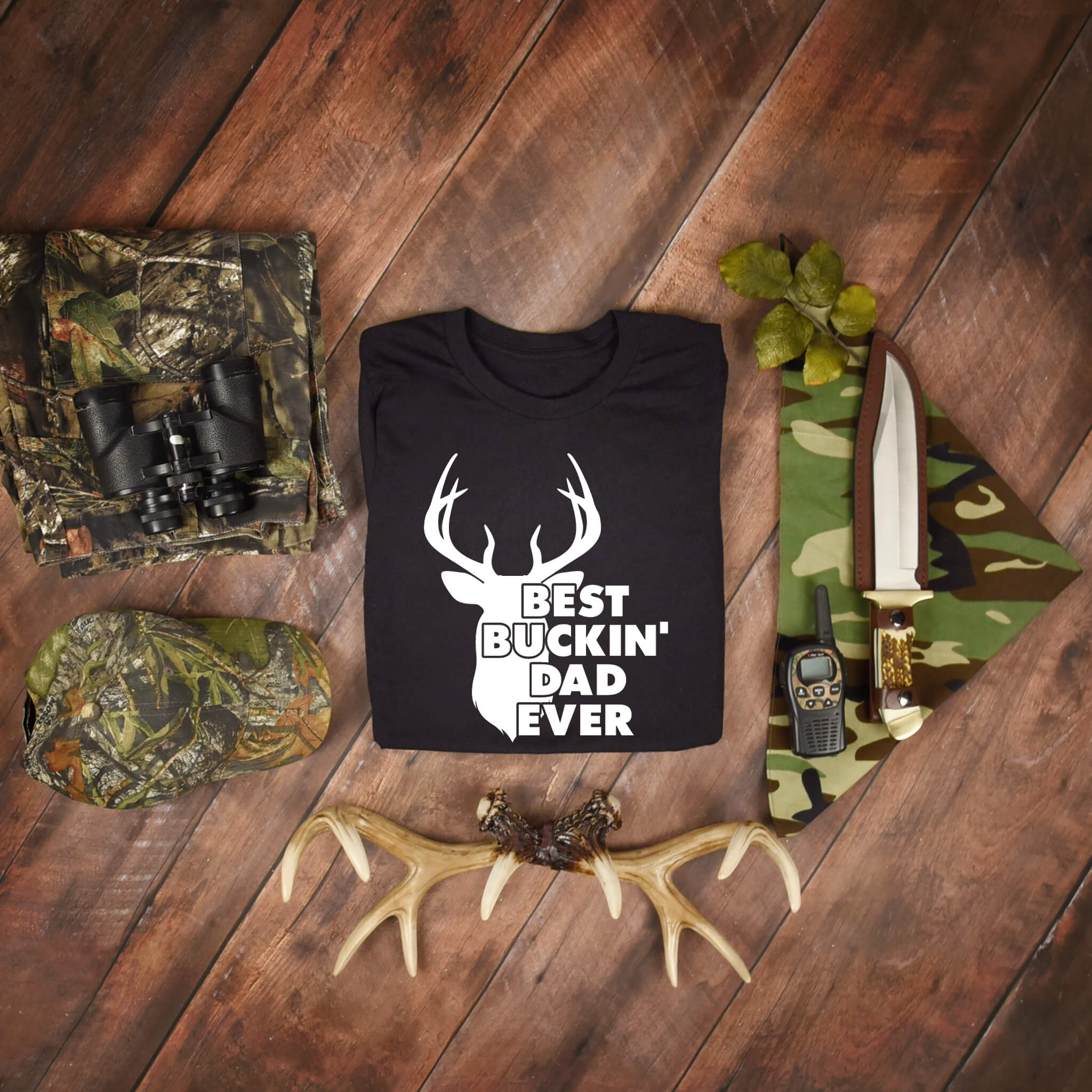 Best Buckin Dad Ever Deer Hunting Men’s Graphic Print T-Shirt